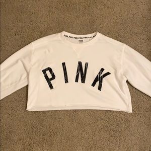 PINK long sleeve crop top size small